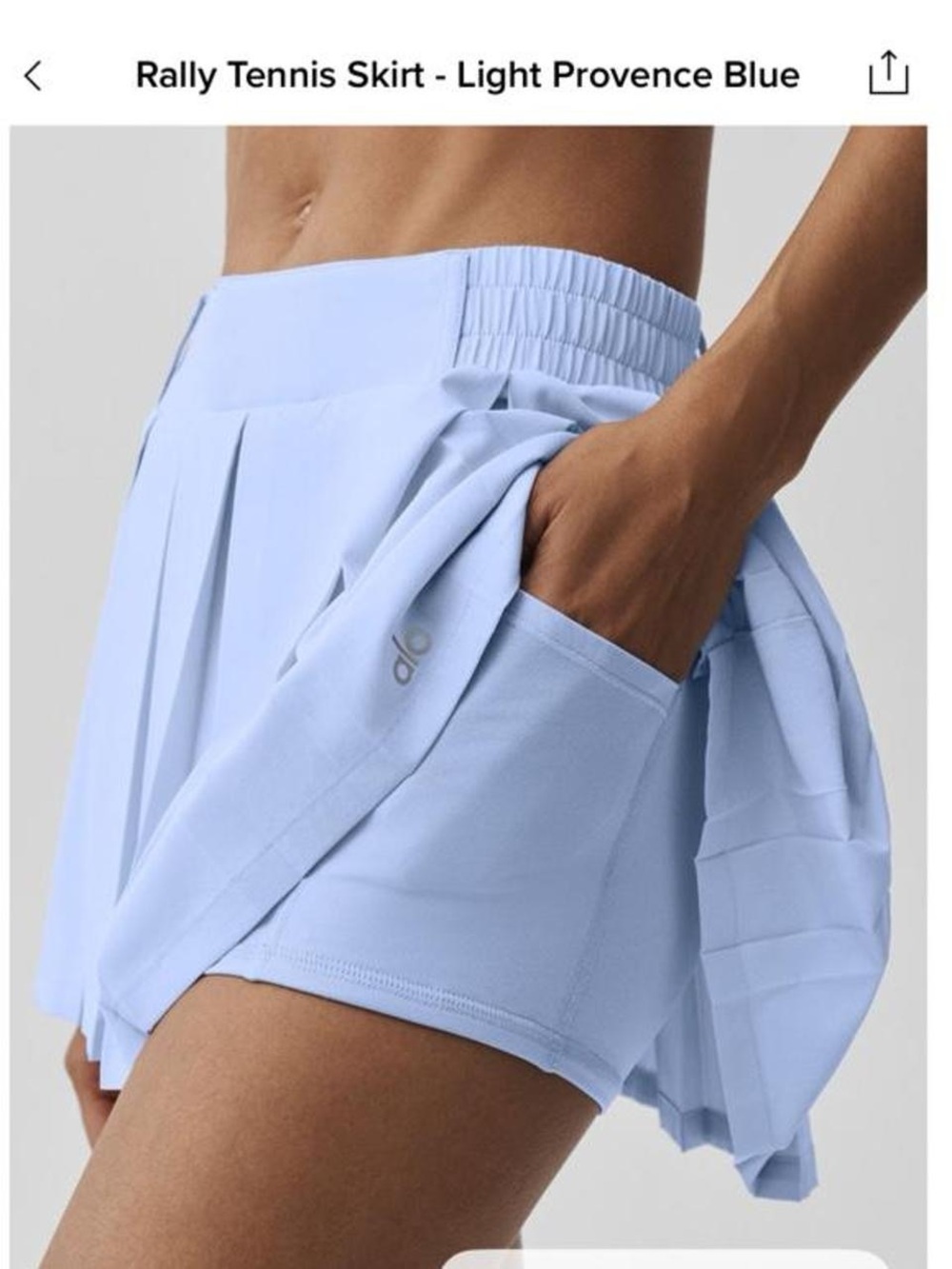 ALO Yoga - Rally Skirt “Light Provence Blue” (XS) NWT - Picture 2 of 6